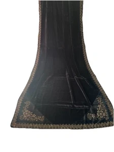 Black stone mukesh work Shawl premium quality micro velvet Shawls - Picture 1 of 6