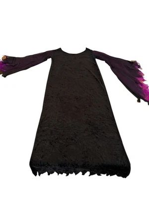 Halloween Kids Children's Witch Costume Dress Black Purple Size 10/12 - Image 1 of 4