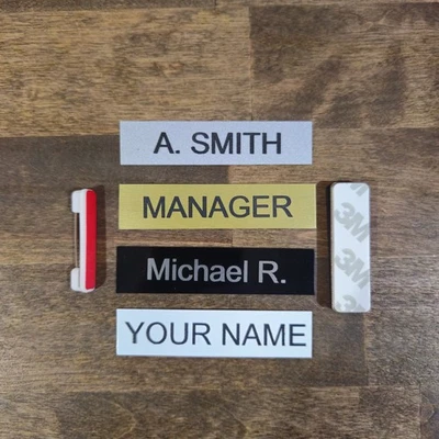 Custom Metal Name Tag with Magnet or Pin Aluminum Business Home Identification - Image 1 of 2