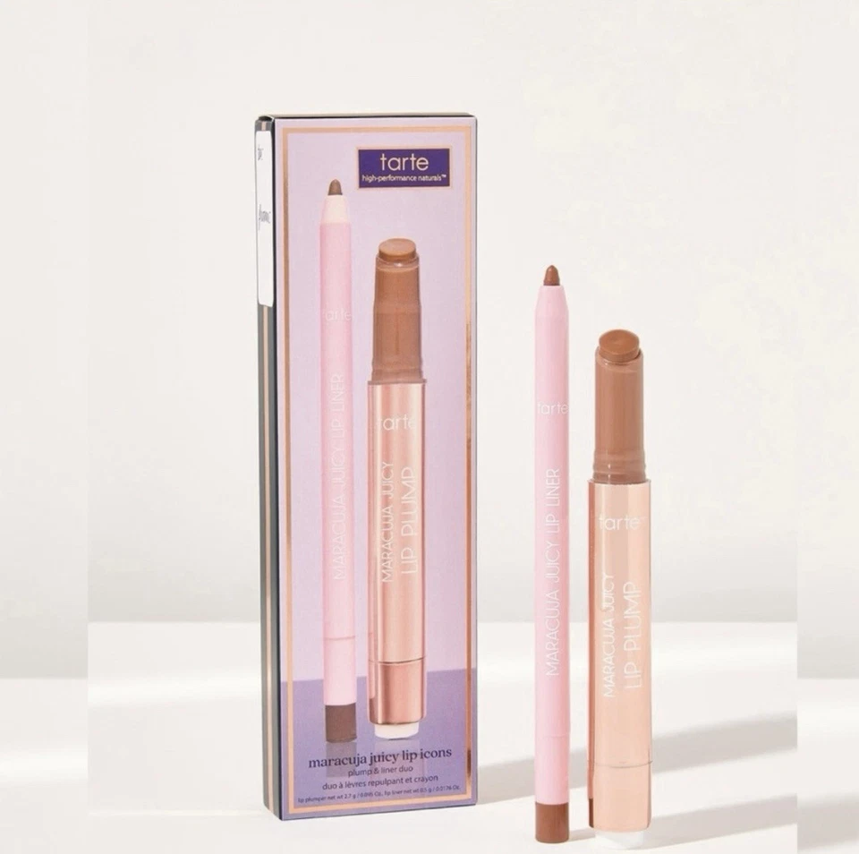 Tarte Maracuja Juicy Lip Icons Plump & Liner Duo In Spiced Neutrals New In Box! - Image 1 of 4