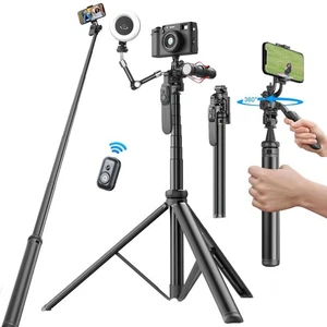 Treppiede per telefono 80" e selfie stick - tutto in uno estensibile treppiede per cellulare alto... - Foto 1 di 7