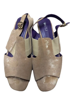 Van Eli Suede open toe wedge heel size buckle strap size 10M comfy sandal - Image 1 of 4