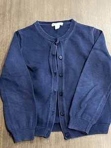 J Crew Crewcuts Mädchen MARINEBLAU Baumwolle Cardigan Knopfleiste Pullover Gr. S 6-7 - Bild 1 von 5