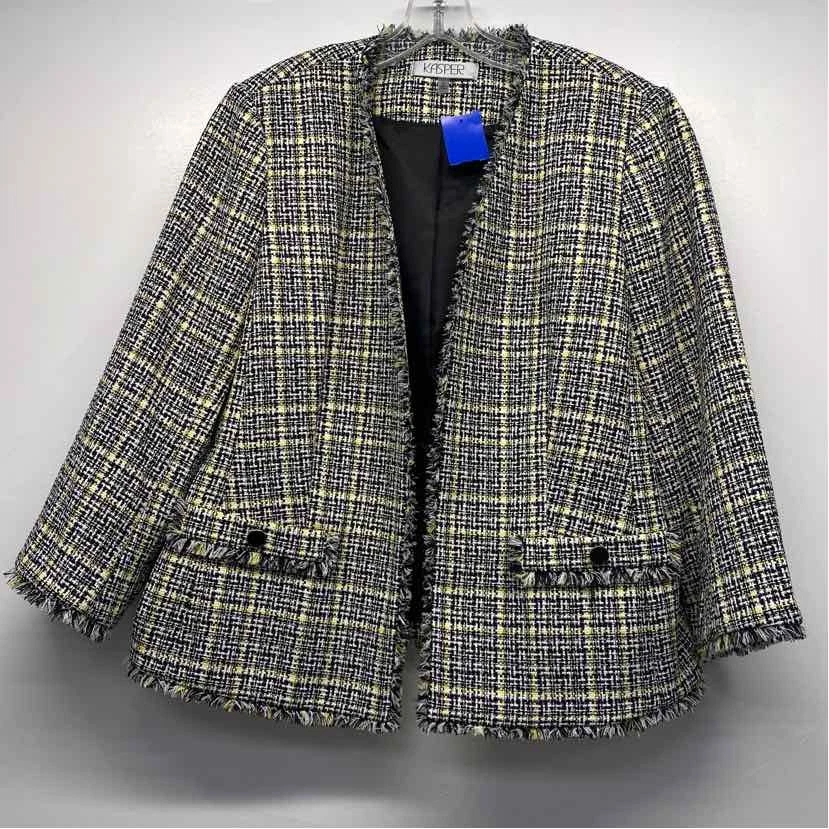 Kasper Women's Size 12-L Black-Multi Plaid Open Front Jacket - Image 1 of 3