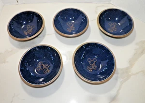 DISNEY PARKS SILHOUETTE LOGO ICON BLUE BOWLS - SET OF FIVE MICKEY MOUSE - Picture 1 of 7