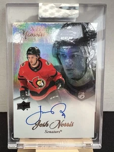 2020-21 UD Clear Cut JOSH NORRIS Auto NHL Memoirs M-JN Ottawa Senators Sabres - Picture 1 of 2