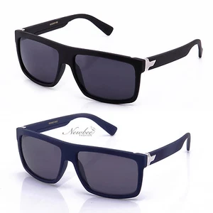 Gafas de sol clásicas con marco de goma con lentes retangulares sensación mate negras azules - Imagen 1 de 5
