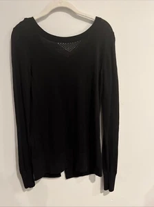 Lululemon Sweater Black Sunset Savasana Mesh Knit Sweater Pullover Size 6/8 - Picture 1 of 5