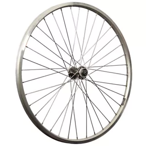 26 Zoll Vorderrad Ryde Zac19 Hohlkammer geöst Shimano HB-QC300 Disc CL silber - Bild 1 von 9