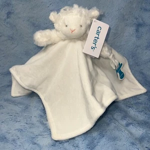 Carters Blanco Cordero Velour Bebé Seguridad Manta Chupete Soporte - Imagen 1 de 5