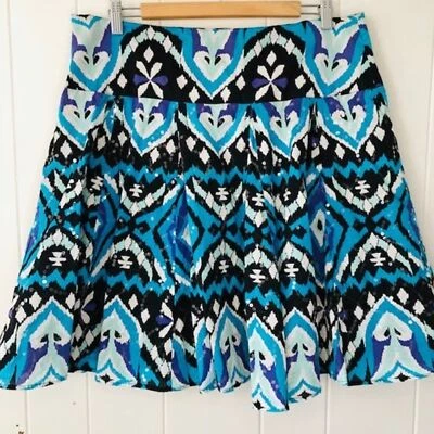 Falda para mujer INC estampado suroeste línea A lentejuelas transparentes talla 14 Foto 1 de 4