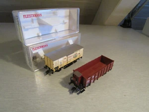2x Fleischmann 5863 5865 Hochbordwagen Güterwagen K.Bay.Sts.B. H0 - Bild 1 von 8