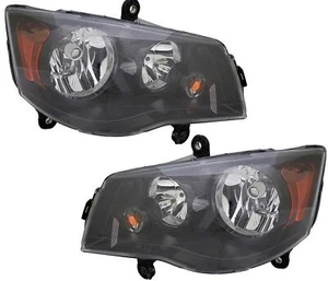 For Dodge 2017-2020 Grand Caravan Halogen Headlights with Bulbs Left&Right-CAPA - Picture 1 of 8