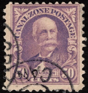 Canal Zone - 1928 - 50 Cents Lilac Joseph C.S. Blackburn Wet Printing #114a Fine - Picture 1 of 1