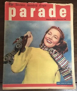 1946 PARADE NEWSPAPER MAGAZINE PAM ROGERS ROLLER SKATING WICHITA EAGLE KS KANSAS - Picture 1 of 2