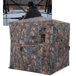 SUNYRISY 270° See Through Hunting Blind Ground Camouflage Pop Up Hunting Blind - Picture 1 of 7