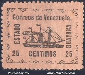 VENEZUELA ETAT DU GUYANA N° 89 NEUF * AVEC CHARNIERE A VOIR - Picture 1 of 2