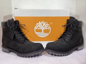 Timberland Men's Size 7.5 EU 41 Black Nubuck Premium 6” WP Work Boots AJ-476 - Picture 1 of 9
