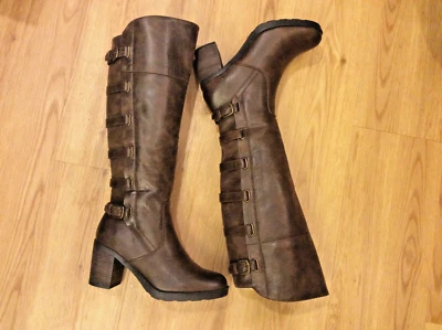 BARETRAPS Para Mujer Marrón Tirantes Gyllian Punta Redonda Tacón Bloque Botas Zapatos 6M Foto 1 de 4