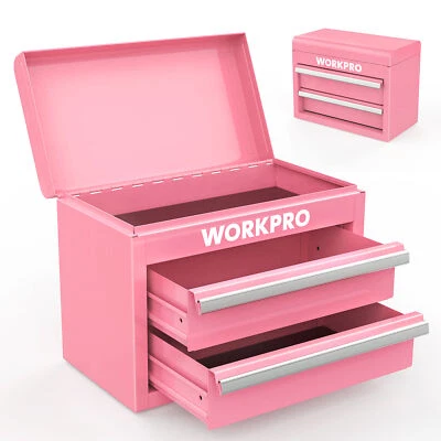 WORKPRO Mini Caja de Herramientas de Metal Almacenamiento Superior con 2 Cajones Bloqueo Magnético Multicolor Foto 1 de 4