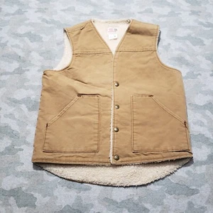 Vintage Saddle King Western Vest Mens Medium Tan Pockets Sleeveless Western Wear - Picture 1 of 10