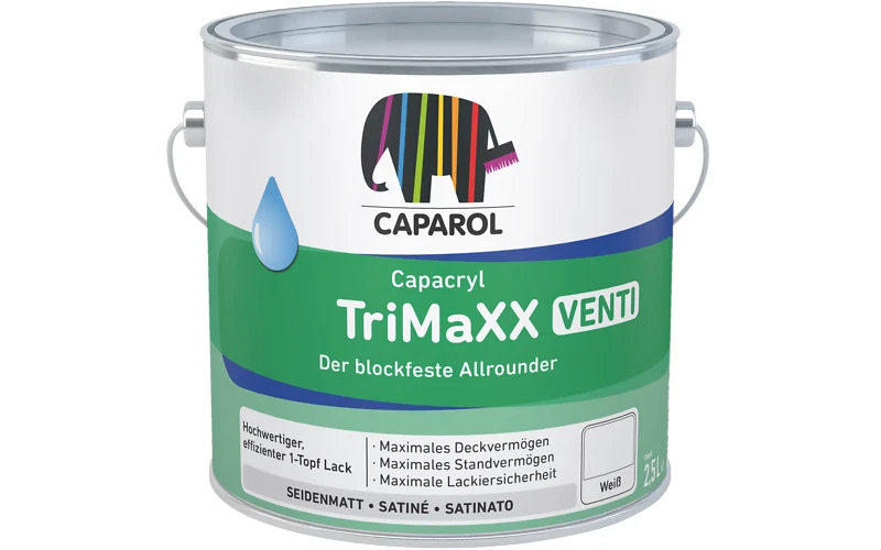 750 ml Caparol Capacryl TriMaXX Venti Lack weiß Satin Fensterlack  Holzlack # - Bild 1 von 1