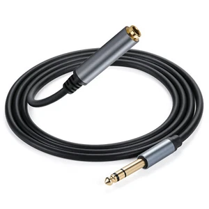 6.35mm 6.35 Male to Female Jack Stereo Audio Cable Extender Cords Adapter Plug - Picture 1 of 6
