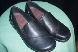 Air Supply Plus Women s Black Leather Slip On Loafer Shoe Poppy, Size 10W