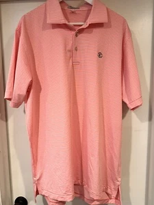 Peter Millar Shirt Herren groß gestreift Performance Krone gefertigt Polo pink - Bild 1 von 6