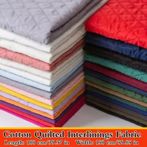 UK Thickened Cotton Quilted Interlining Fabric Solid Lining Cotton-Padded Cloth - Picture 1 of 12