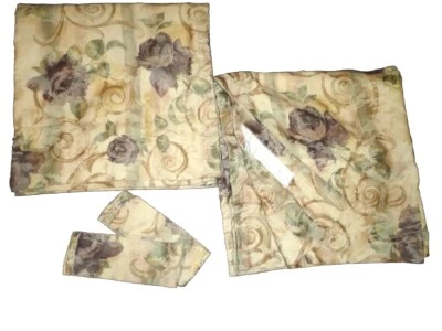 CROSCILL CHAMBORD CASSIS FLORAL VERDE AMATISTA (2P) PANELES CORTINAS 40 X 82 Foto 1 de 4