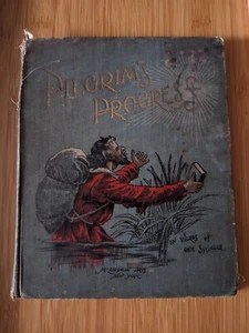 PILGRIMS PROGRESS IN WORDS OF ONE SYLLABLE JOHN BUNYAN MCLOUGHLIN BROS NY 1860S - Picture 1 of 8