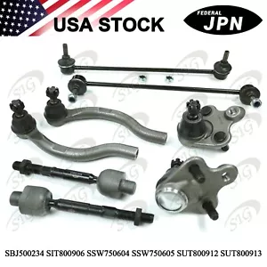 For 2012 - 2015 Honda Civic Front Lower Ball Joint Sway Bar Tie Rod End 8PC Kit - Picture 1 of 6