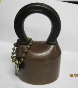 Antique Vintage Brass Segal Padlock Lock Scandinavian Style With Key - Picture 1 of 2