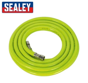 Sealey High Visibility Rubber Air Line Hose 5m x 8mm Dia 1/4" BSP Unions 5 Meter - Picture 1 of 1