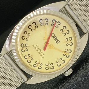 OROLOGIO DA UOMO SVIZZERO A CARICA MANUALE VINTAGE RICONDIZIONATO QUADRANTE ORO a438236-b - Foto 1 di 10