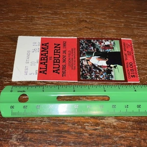 1992 Auburn Vs Alabama Football Ticket Stub 11/26/1992 Legion Field - Fair Shape - Picture 1 of 12