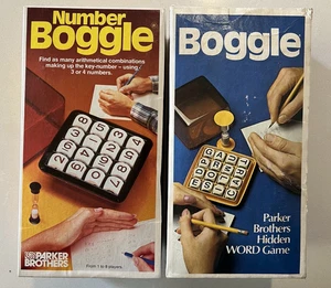 Vintage WORD Boggle & NUMBER Boggle- 1976/1978 Parker Brothers - Picture 1 of 12
