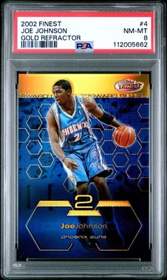 PSA 8 /25 Joe Johnson 2002-03 Topps Finest Gold Refractor #4 Suns - Image 1 of 2