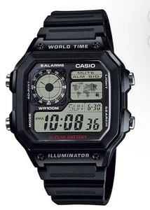 AE1200WH Series | Men’S Digital Watch | 100M WR | Multi Alarms | 100 SEC Stopwat - Picture 1 of 16