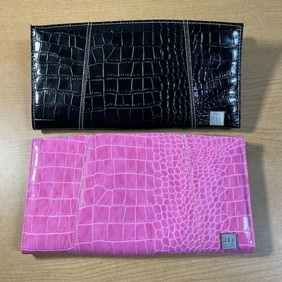 NEW x2 Miche Classic Handbag Cori Shell ONLY Purse Pink & blac Faux Crocodile - Image 1 of 4