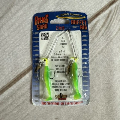 BLAKEMORE ROAD RUNNER RBS02-082 (Chartreuse Shad) BANG SHAD BUFFET RIG - 2" Foto 1 de 3