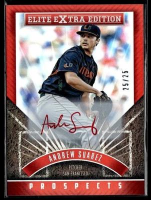 Andrew Suarez 2015 Panini Elite Extra Edition Red Ink Auto /25 #62 San Francisco - Image 1 of 2