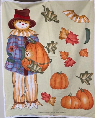 SCARECROW #CP21081 Leslie Beck Springs Global Fall Halloween Fabric Panel 35x42 - Image 1 of 3