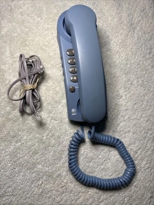 Винтажный настольный проводной телефон AT&T Design Line модель 140 сенсорный тон - синий - Изображение 1 из 4