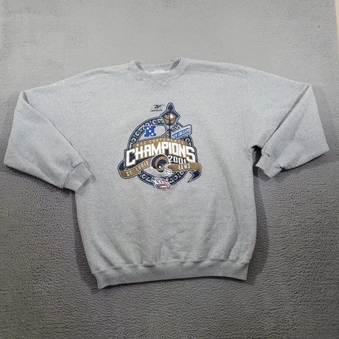 VTG St Louis Rams Sweatshirt Mens2XL Gray 2001 NFC Champions Reebok Sweater Y2K Cover