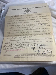 1335 WWI CAMP JACKSON DISCHARGE 1918 COLUMBIA SC SERGEANT FA NATIONAL ARMY - Picture 1 of 15