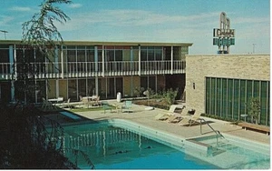 Postcard OK Cinderella Motor Hotel Aerial View Pool Hotel Sign VTG Chrome - Picture 1 of 2