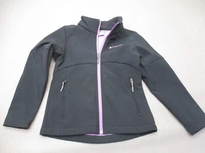 Columbia Size S Girls Black Full Zip Stand Collar Pocket Softshell Jacket 717 - Picture 1 of 8