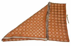 Bufanda reversible de diseñador Zelly mini flor naranja/natural nueva con etiqueta bolsa de regalo - Imagen 1 de 8